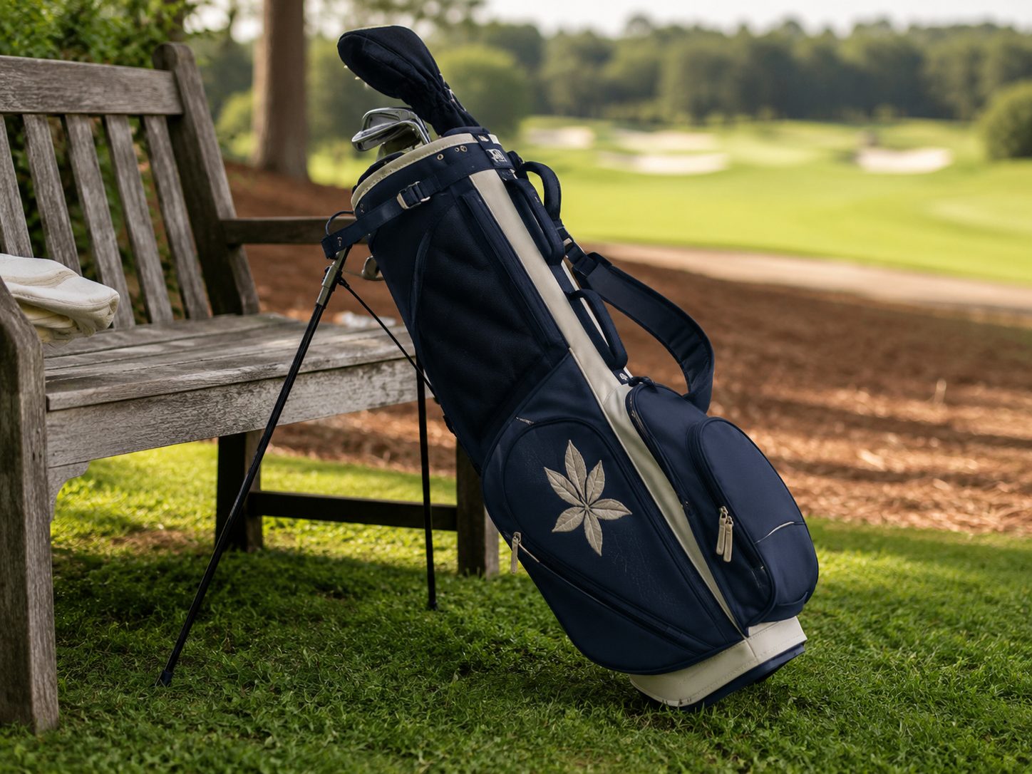 Custom embroidered Sunday carry golf bag, lightweight branded bag for scrambles and giveaways